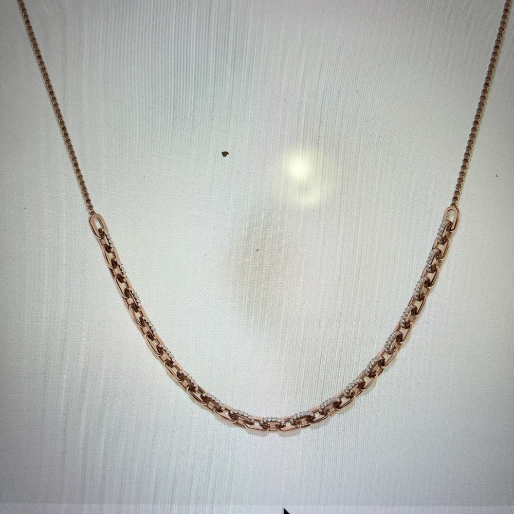 Adornmonde 14k karat rose gold plated crystal necklace